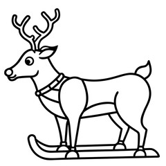 Reindeer with skis, a festive and fun design