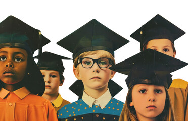 PNG Retro collage of graduate children photography accessories graduation.