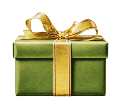 PNG Elegant green gift box illustration.