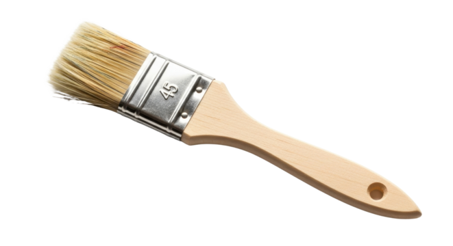Paint brush close up isolated PNG with Transparent Background