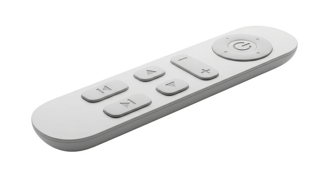 Modern minimalistic white remote control isolated PNG with Transparent Background