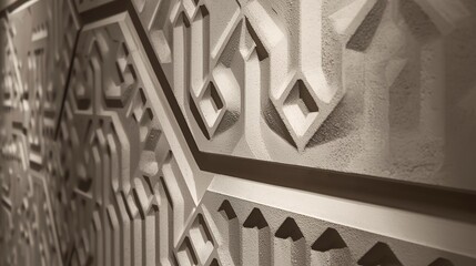 Decorative Concrete Relief Wall Texture with Artistic Pattern