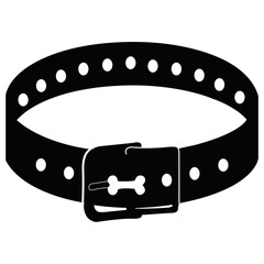Dog Collar Silhouette. Pet Accessory Vector. Animal Belt Icon. Pet Care Equipment Illustration