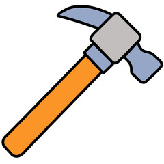 Cartoon hammer illustration. Construction and repair tool vector. Handyman equipment design