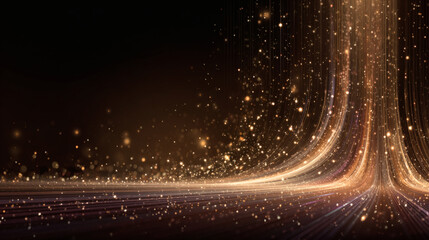 Dynamic Light Trails Creating a Starburst Effect Over a Dark Road