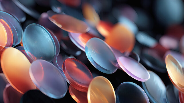 Close-Up View of a Collection of Colorful Contact Lenses