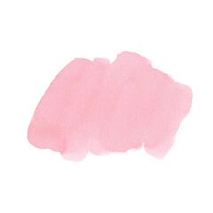 A stain, brush strokes resembling berry juice or yogurt. A spilled pink drink. A stain for the background. Backdrop. Hand drawn watercolor illustration. Single isolated object. Girly design element