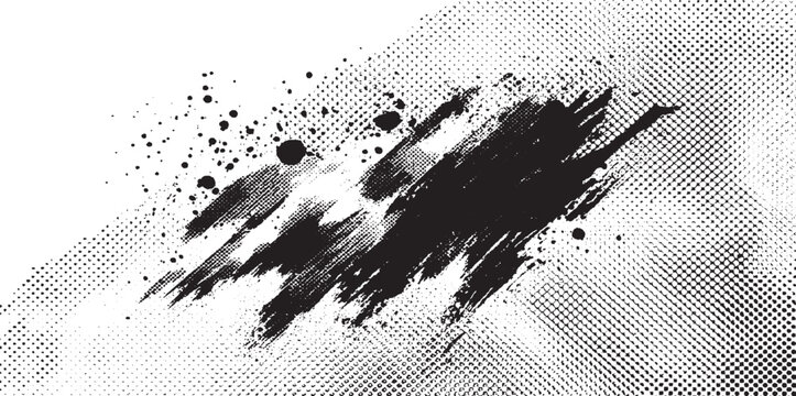 Distressed halftone vector texture halftone vector background with organic ink print texture design. Vintage halftone texture overlay vector illustration 
 
