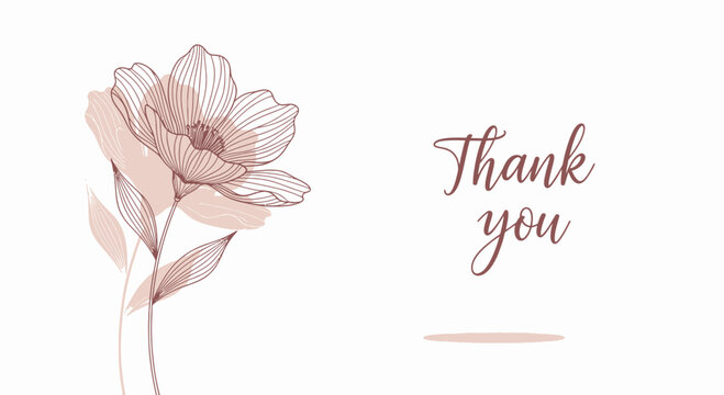 Send heartfelt thanks with this elegant floral design, perfect for expressing gratitude with style and grace, ideal for cards and invitations.