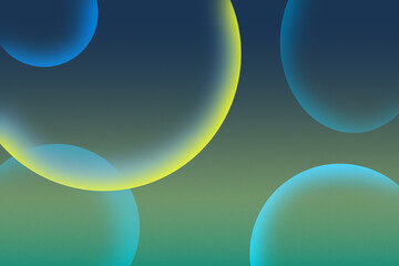 Abstract background with glowing blue and yellow translucent spheres