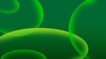 Abstract green bubbles organic shapes glowing smooth background