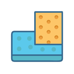 Abstract illustration of layered mattress and foam on black