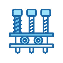 Stylized illustration showing conveyor belt and moving machine parts