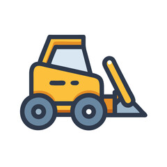 Stylized Yellow Skid Steer Loader on Black Background