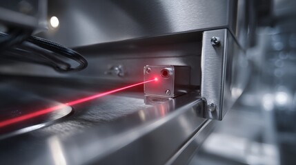 Precision Laser Emission from Advanced Machinery Highlighting Cutting-Edge Technology in Industrial Application Settings