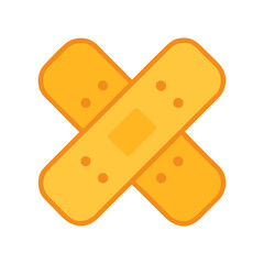 Crossed band aids on a black background illustration design