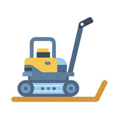 Flat vector image of a soil compactor machine icon