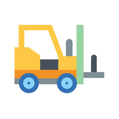 Minimalist Forklift Icon on Black Background in Flat Style