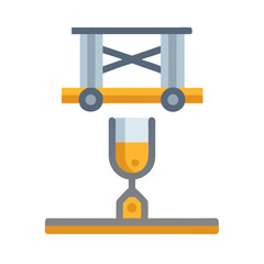 Abstract illustration of a robotic arm holding a fluid container