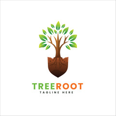 Obraz premium Tree root vector logo design