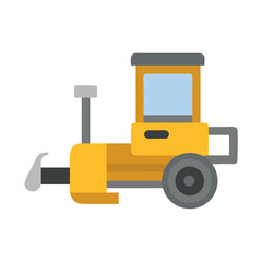 Stylized road roller vector image on black background