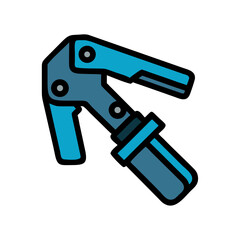 Modern blue hand exerciser on stark black background illustration