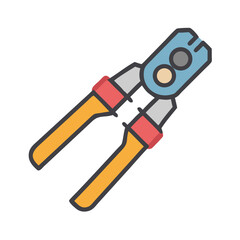 Illustration of wire strippers tool on black background