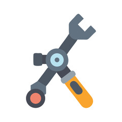 Modern flat design style spanner on a black background