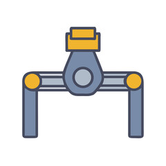 Stylized Vector Illustration of Industrial Machinery on Black Background