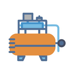 Isolated vector air compressor illustration against black background