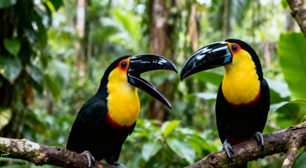  Toucan feeding in the zoo