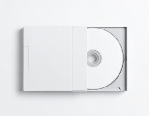 Blank CD/DVD Jewel Case Mockup: Flat Lay & Slightly Open. Media, Software & Minimal Music Branding