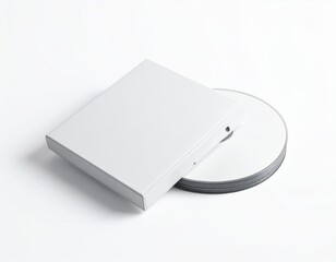 Blank CD/DVD Jewel Case Mockup: Flat Lay & Slightly Open. Media, Software & Minimal Music Branding