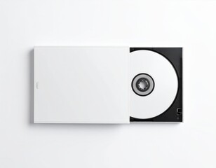 Blank CD/DVD Jewel Case Mockup: Flat Lay & Slightly Open. Media, Software & Minimal Music Branding