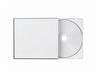 Blank CD/DVD Jewel Case Mockup: Flat Lay & Slightly Open. Media, Software & Minimal Music Branding