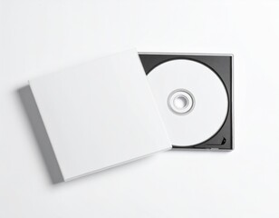 Blank CD/DVD Jewel Case Mockup: Flat Lay & Slightly Open. Media, Software & Minimal Music Branding