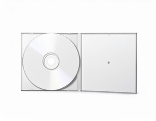 Blank CD/DVD Jewel Case Mockup: Flat Lay & Slightly Open. Media, Software & Minimal Music Branding