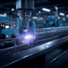 Precision Metalworking Process Featuring Welding Techniques and Advanced Machinery in an Industrial Workshop Setting