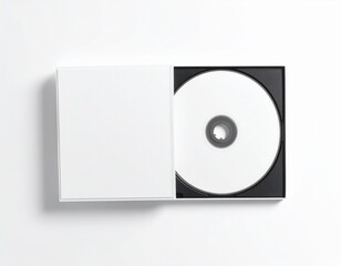 Blank CD/DVD Jewel Case Mockup: Flat Lay & Slightly Open. Media, Software & Minimal Music Branding