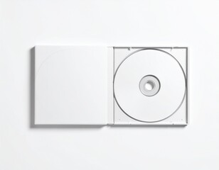Blank CD/DVD Jewel Case Mockup: Flat Lay & Slightly Open. Media, Software & Minimal Music Branding