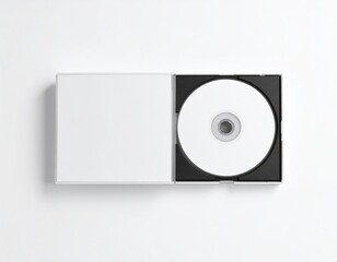 Blank CD/DVD Jewel Case Mockup: Flat Lay & Slightly Open. Media, Software & Minimal Music Branding
