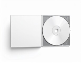 Blank CD/DVD Jewel Case Mockup: Flat Lay & Slightly Open. Media, Software & Minimal Music Branding