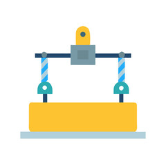 Flat design illustration of industrial 3D printer machine