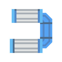 Stylized ductwork illustration on black background showing ventilation system