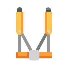 Minimalist illustration of leg suspension trainer on black backdrop