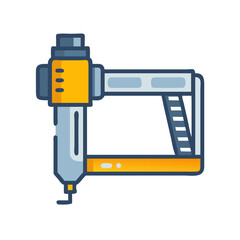 Stylized nail gun isolated on black background