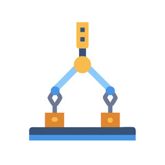 Industrial robotic arm for manufacturing on black background