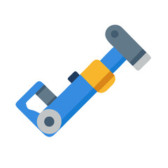 Blue adjustable wrench tool graphic on black background studio