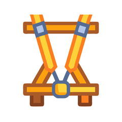 Safety harness equipment for industrial construction work protection concept