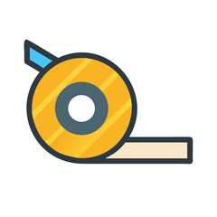 Roll of adhesive tape vector icon on black background